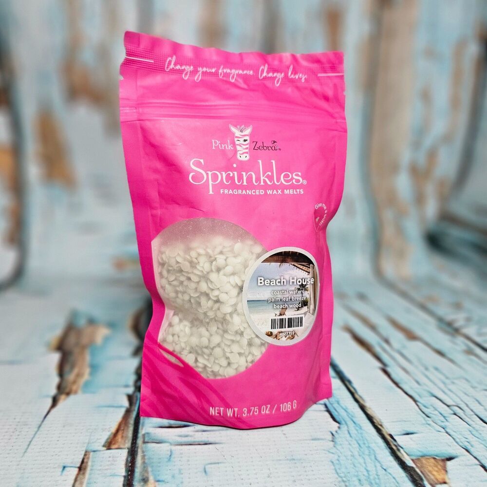Pink Zebra Sprinkles Beach House Fragranced Wax Melts 3.75 oz New Sealed